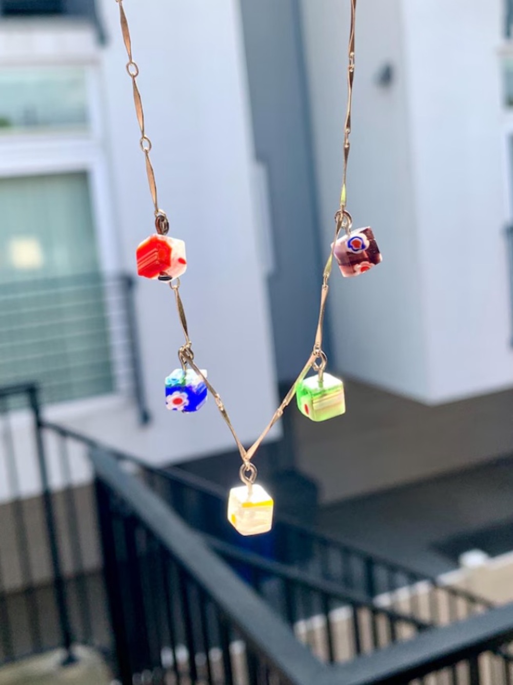 Sterling Silver Necklace - Handmade Colorful Beaded Statement Necklace